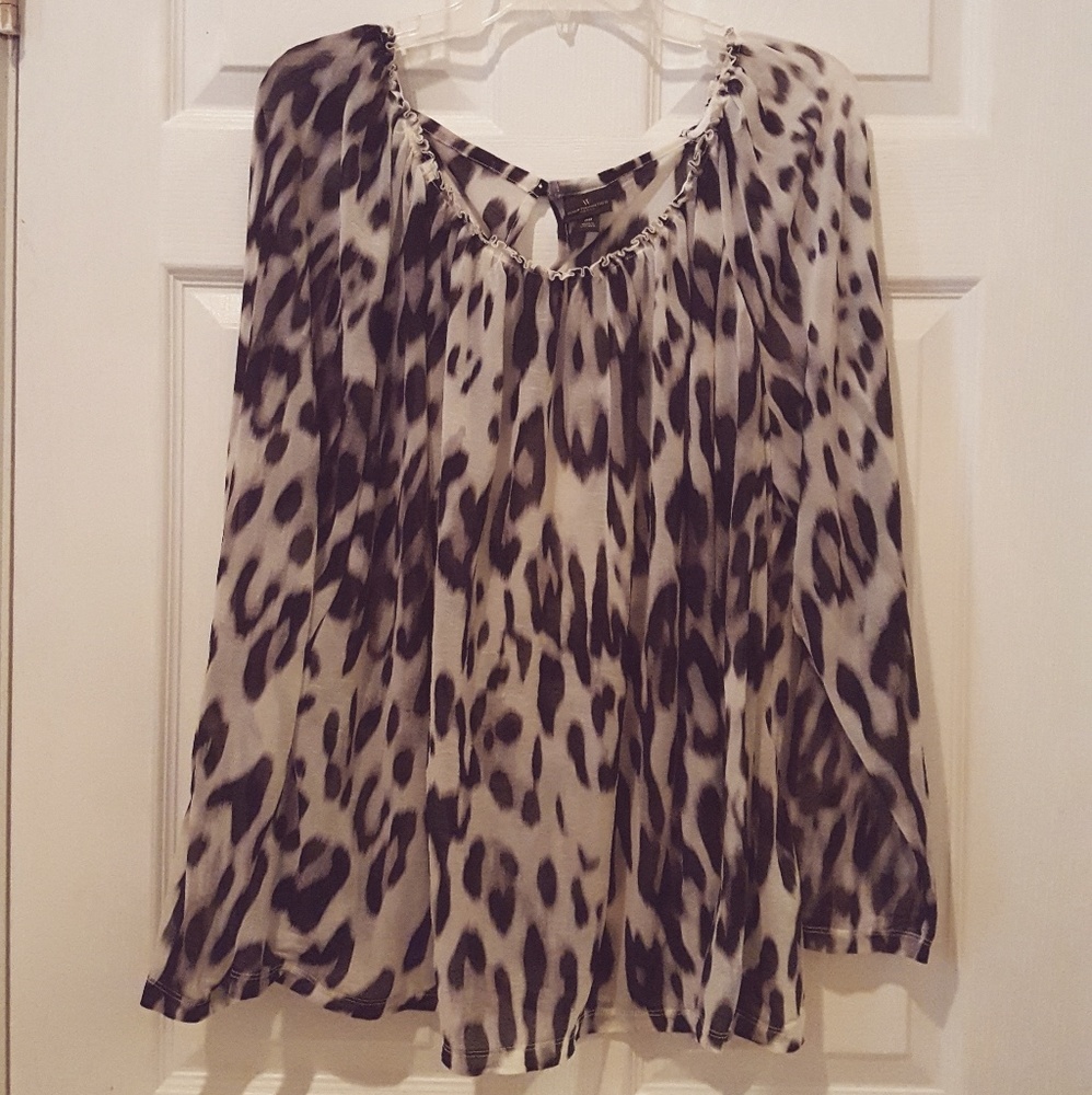 30% OFF Worthington Sheer Animal Print Blouse 3X